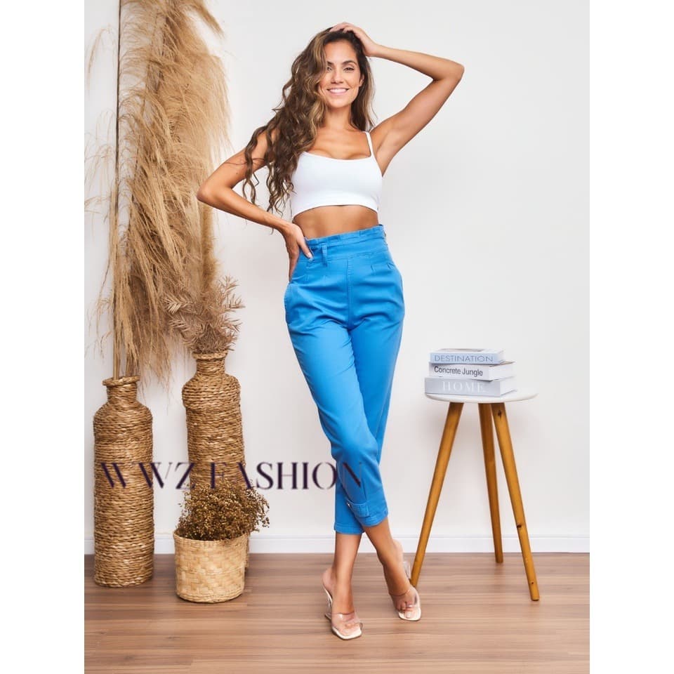 Calça Jeans Tingido Com Ziper 8401