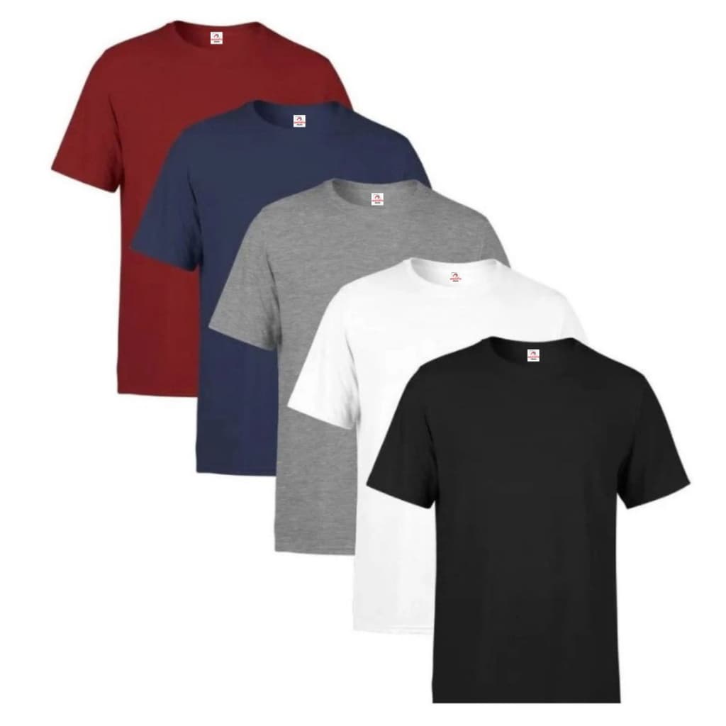Conjunto 5 Camisetas Básicas Masculina 100% Poliéster Cores Sortidas