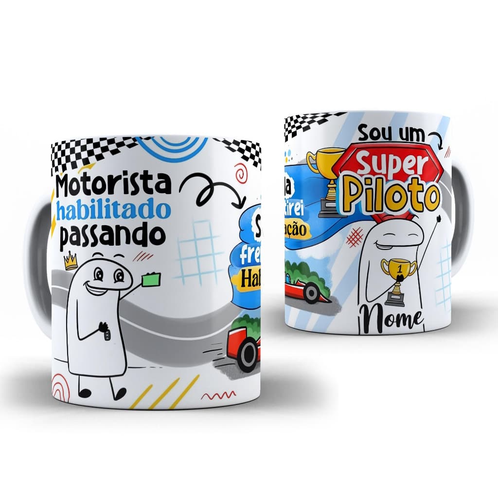 Caneca Primeira Habilitação Carteira Carta Motorista Presente Auto Escola Direção