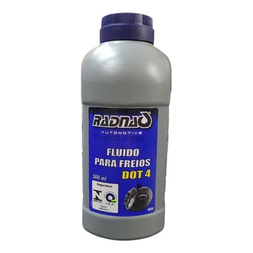 Fluido Freios DOT4 GM FIAT VW HONDA YAMAHA SUZUKI KAWASAKI ponto de ebulição acima de 230 °C. frasco 500 ml - Radnaq