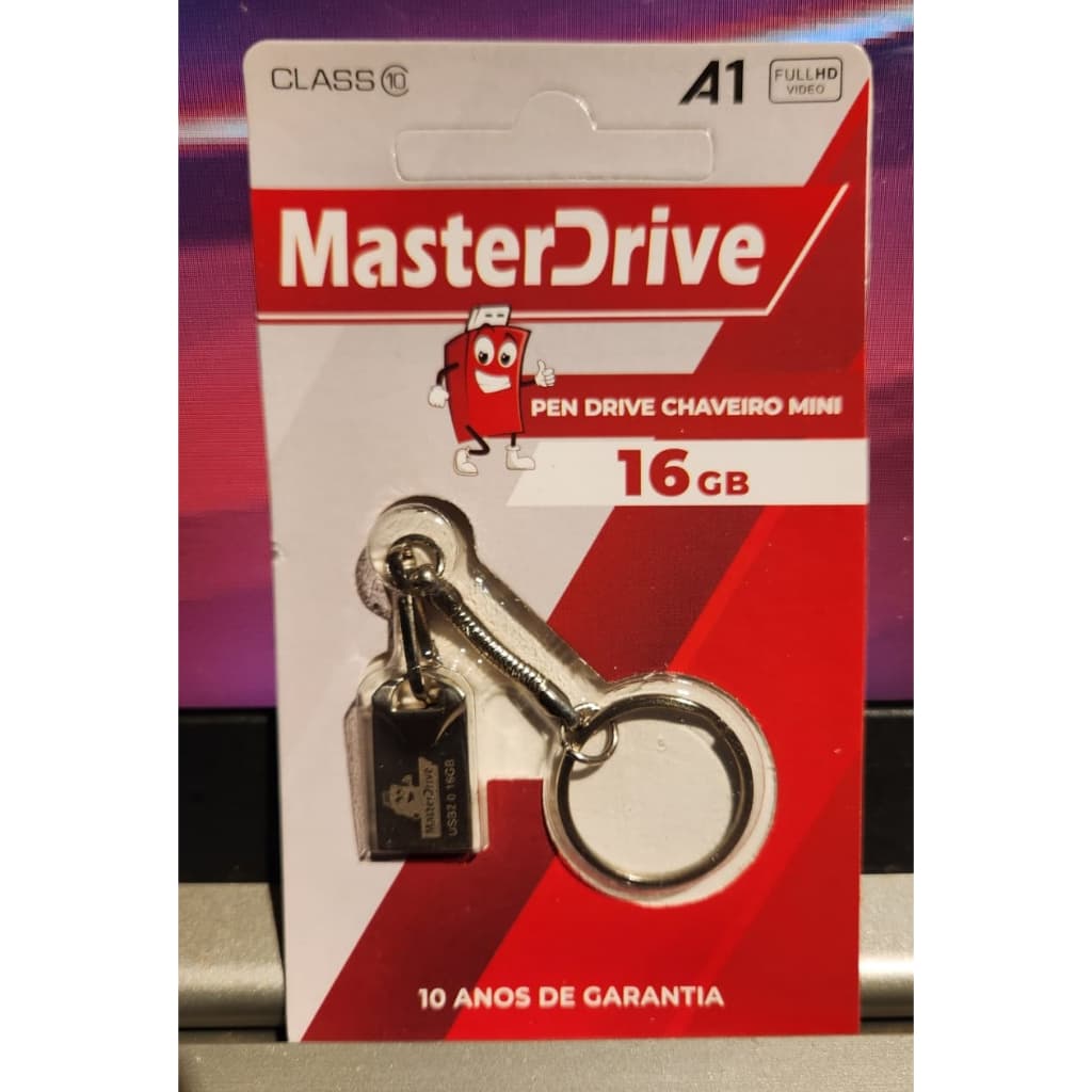 MINI PEN DRIVE CHAVEIRO 16GB USB 2.0 MASTER DRIVE PLATINUM ORIGINAL