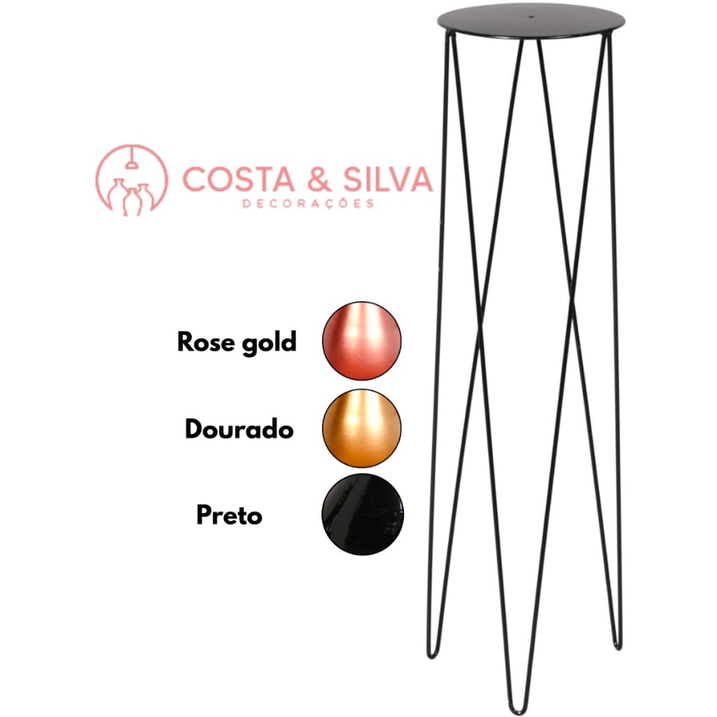 Suporte Para Vaso Tripé Plantas Chão Table Medio 45cm