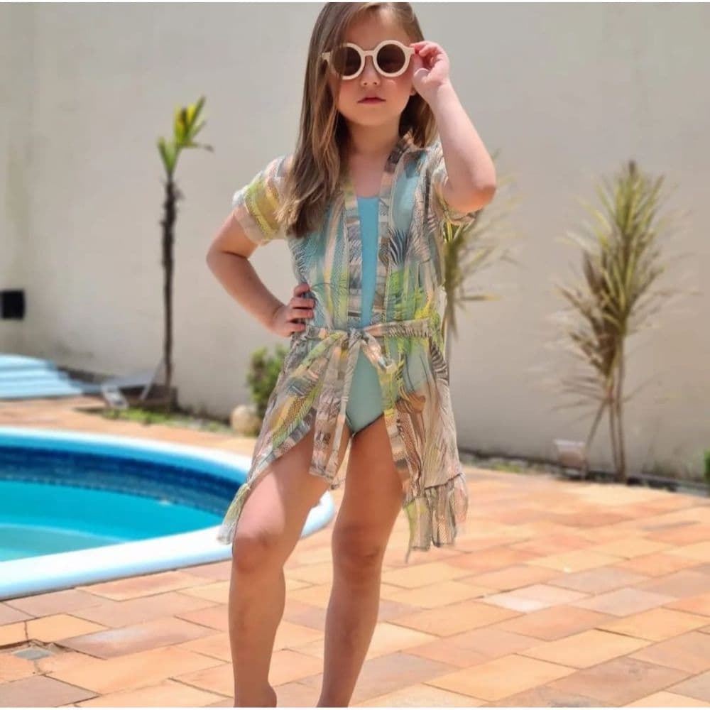 Vestido Saída De Praia Infantil Juvenil Renda Lançamento estampado