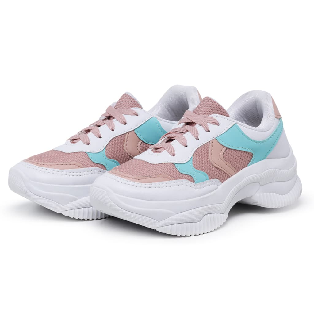 Tênis Feminino Sneaker Blogueira Colorido Plataforma