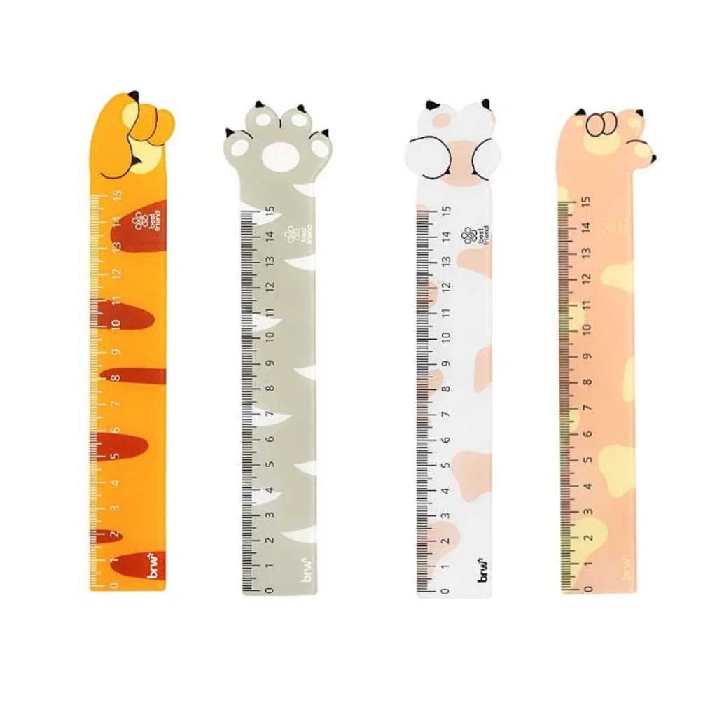 Régua Plástica 15cm em formato de Patinha Coleção Best Friend