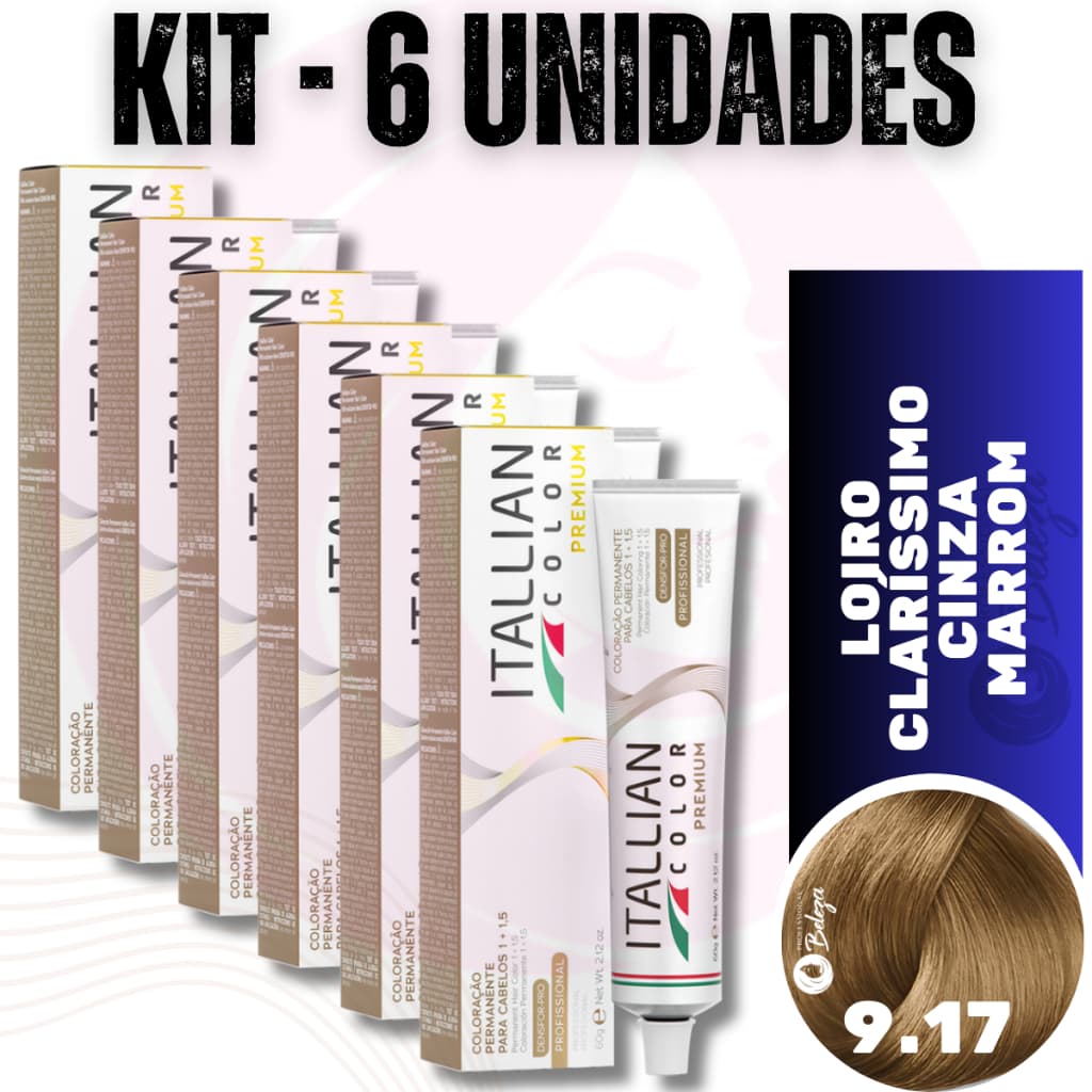 6 Colorações Nº 9.17 Itallian Color Tinta Color Silk 60gr