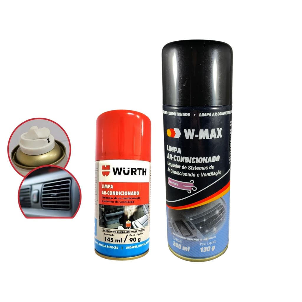 Kit Limpa Ar Higieniza W Max Condicionado Lavanda e Carro Novo em Spray Wurth