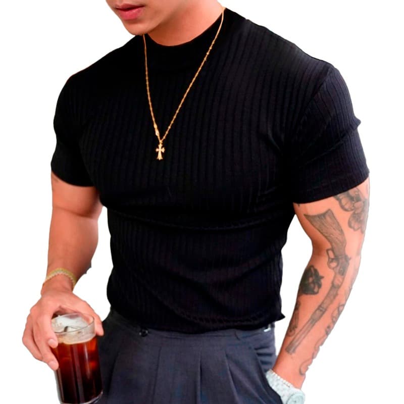 Camisa masculina gola alta camisa masculino gola alta manga curta