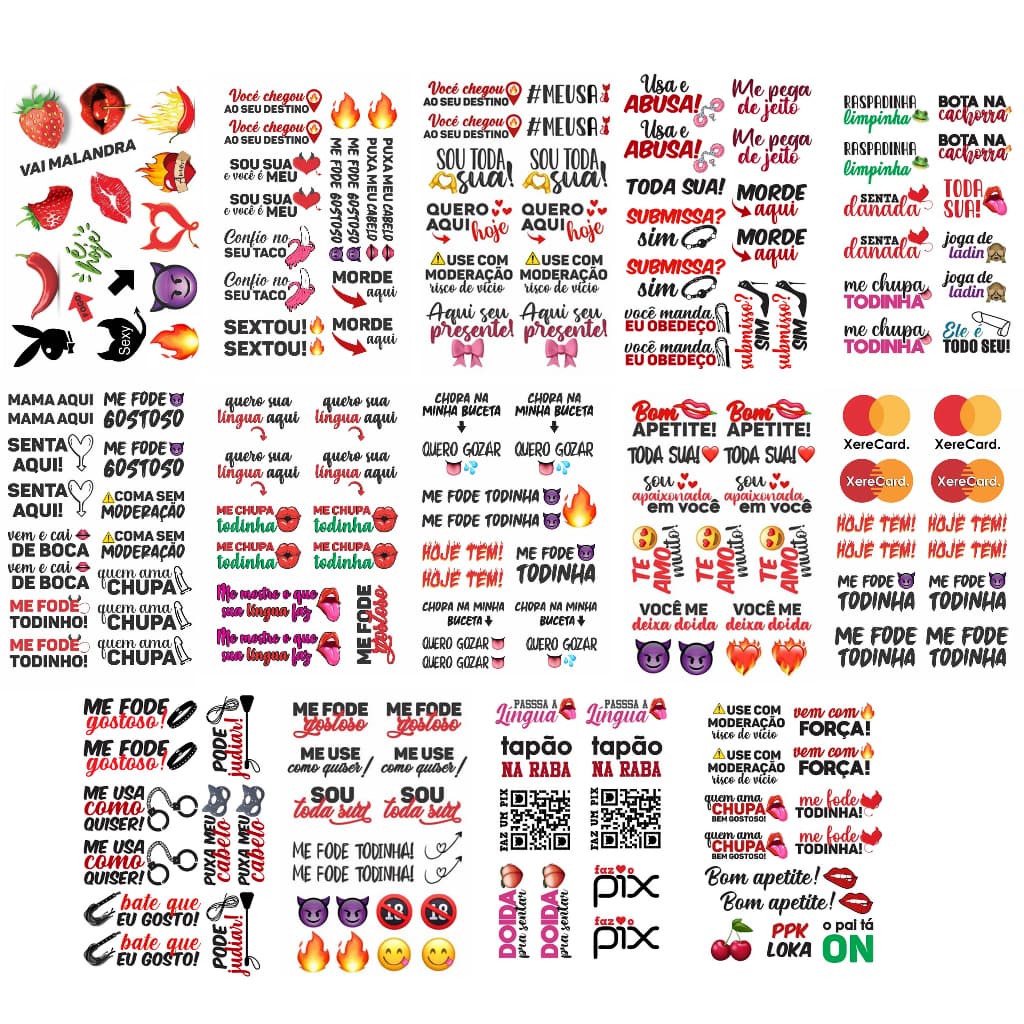 188 Tatuagem Temporária Eróticas - Tatuagens Temporárias SEX SHOP