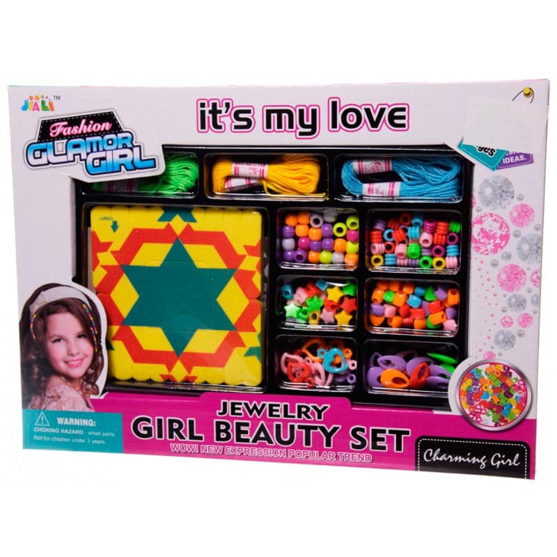 Kit Miçangas Infantil Fashion Glamor Girl Cabelo Bijouteria