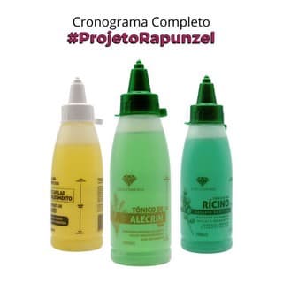 Kit Cronograma Projeto Rapunzel Tônico de Rícino, Tônico de Alecrim e Tônico de Alho 100ml - A Liga Cosméticos