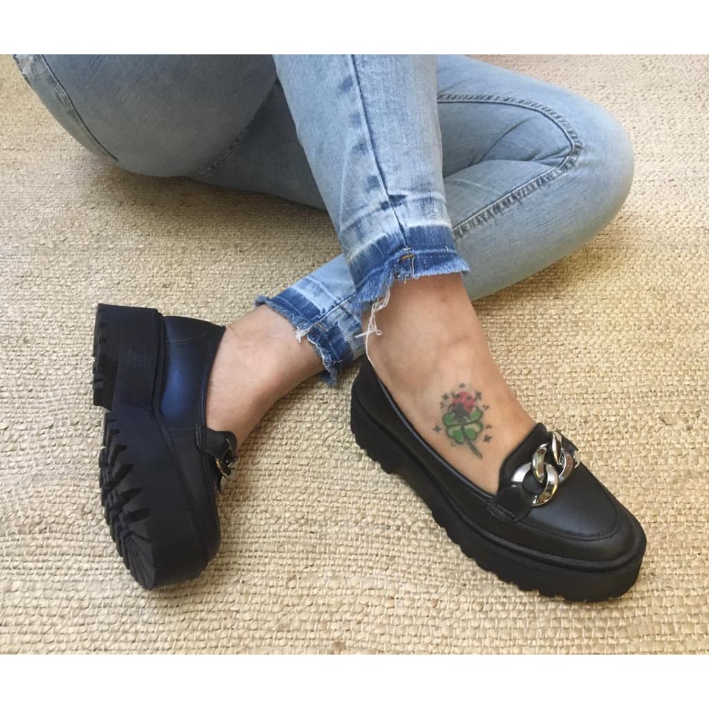 Mocassim Sapato Tratorado Corrente Oxford Confort