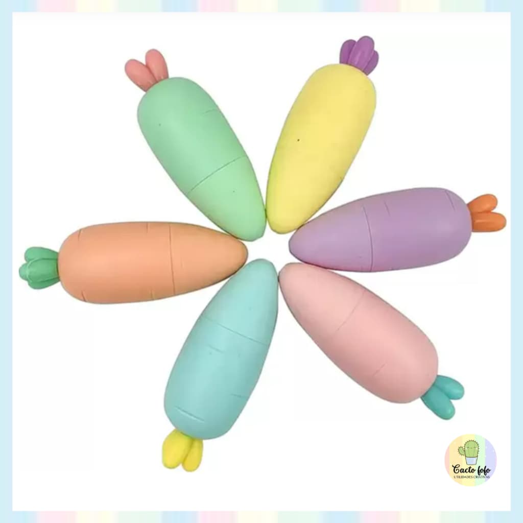 Marca Texto fofo Cenoura Cenourinha fofo Kawaii