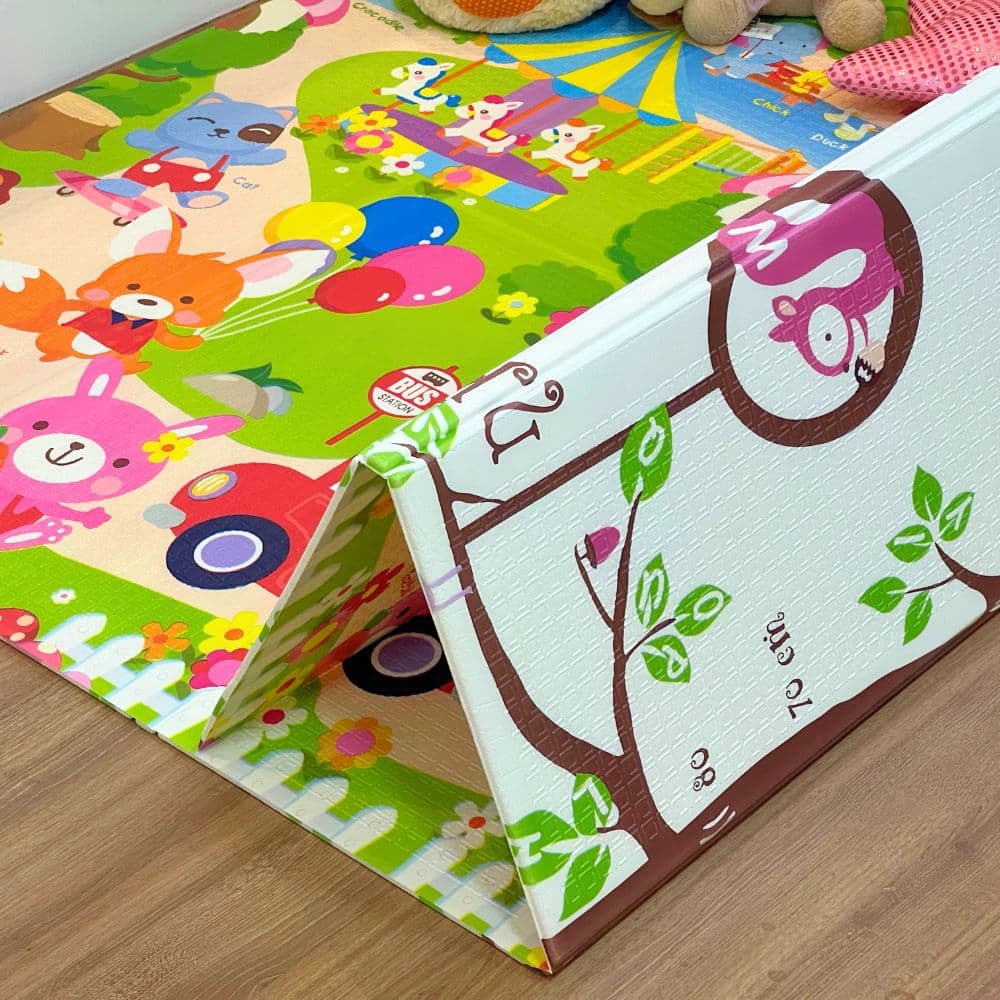 Tapete Infantil Dupla Face 200x150cm Dobrável e Emborrachado para Atividades
