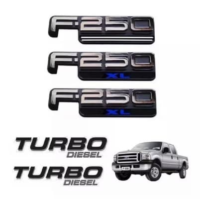 Kit De Emblema Ford F-250 Xl azul  - Turbo Diesel