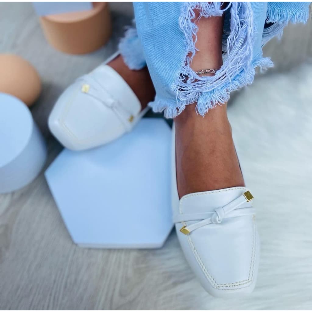 SAPATILHA MOCASSIM BICO QUADRADO CONFORTAVEL TENDENCIA
