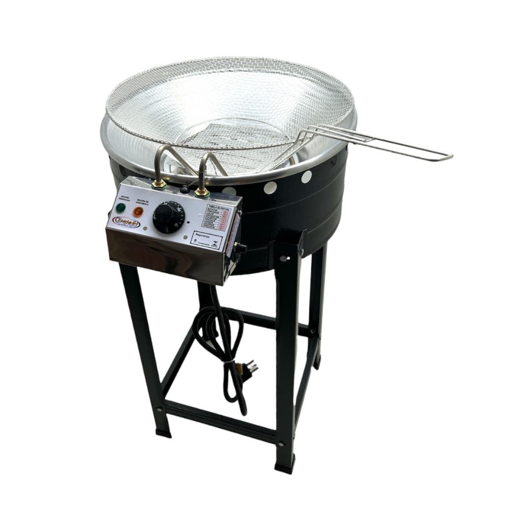Fritadeira Elétrica Pintada Tacho 19 Litros Cesto Em Inox Fritador de Pastel Coxinha Salgadinhos FriturasItajobi Fogões