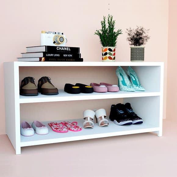 Sapateira 60cm Branco Nicho Organizador Sapato Tênis mdf