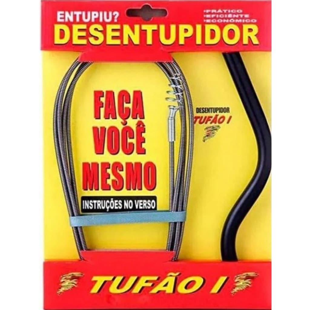 Desentupidor Tufão Aço 5m Tanque Ralo Pia Cozinha Banheiro
