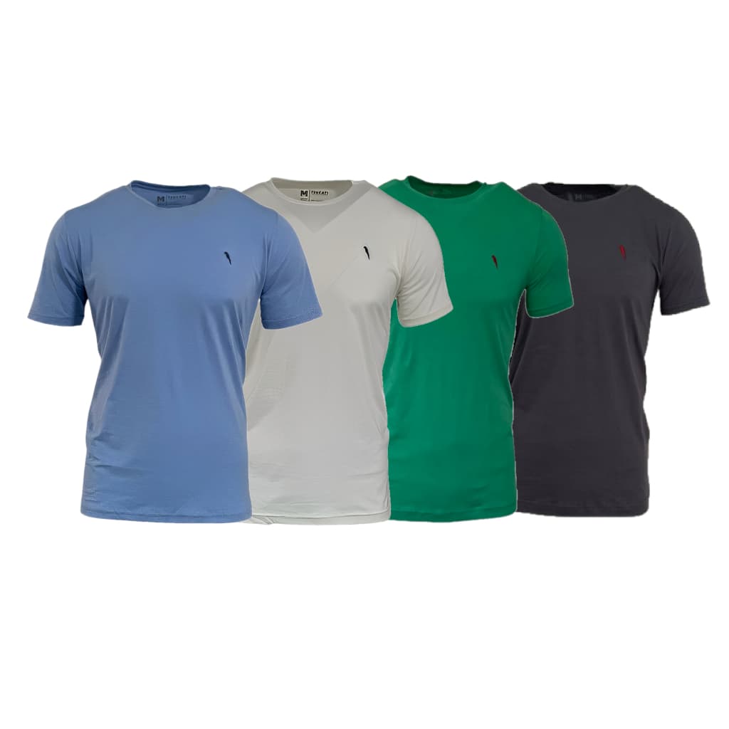 Kit 4 Camisetas Básicas Masculinas ESTAMPADA 100% Algodão Casual- Básico- Conforto  - TEUCATI