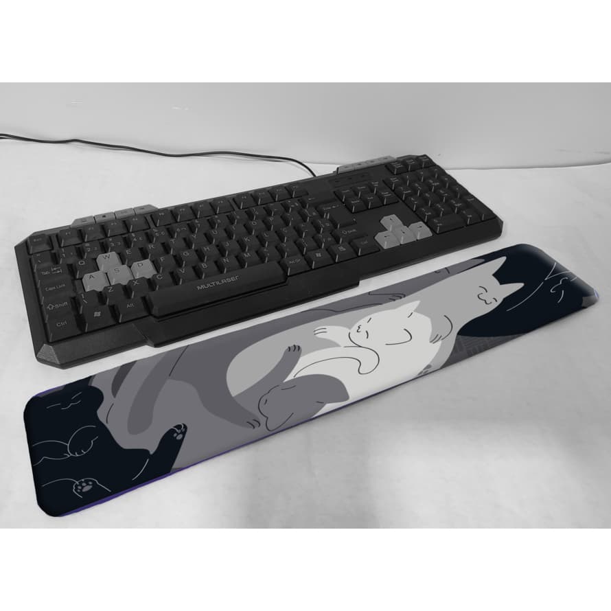 Apoio de pulso Gatinho Chines 47x9 cm ergonomico punho mouse pad teclado mousepad