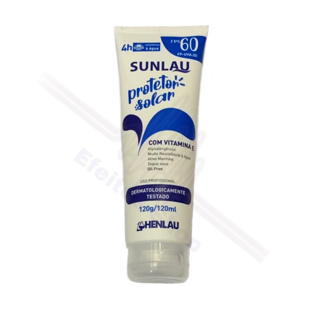 Protetor Solar Fps 60 Hipoalergenico Oil Free Sunlau Toque Seco 120 Gramas