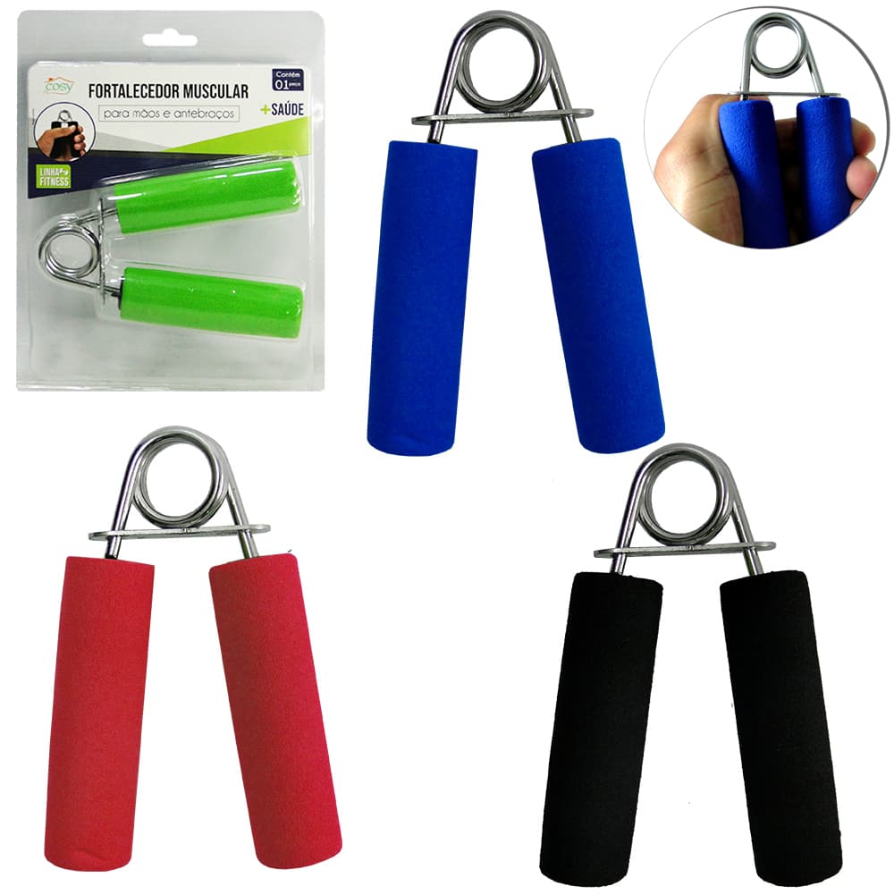 HAND GRIP DE METAL FORTALECEDOR MUSCULAR PEGADOR EMBORRACHADO 12CM