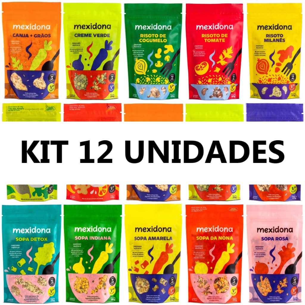 Risotos E Sopas Veganos Mexidona 12 Unidades- Monte Seu Kit