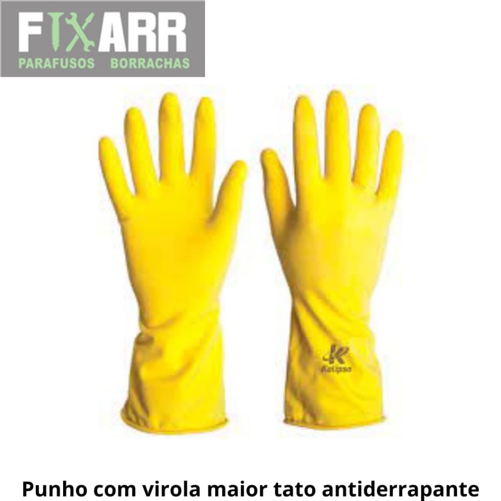 KIT 5 Luva Latex Light Amarelo T. 09-G