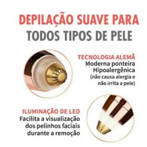 Caneta Depilador Sobrancelha Elétrico Removedor Tira Pelos USB Recarregável