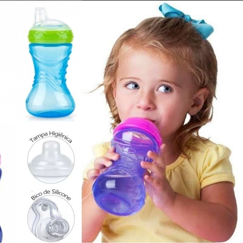 Copo de Transição para Bebê Antivazamento com Bico de Silicone Nuby 300ml