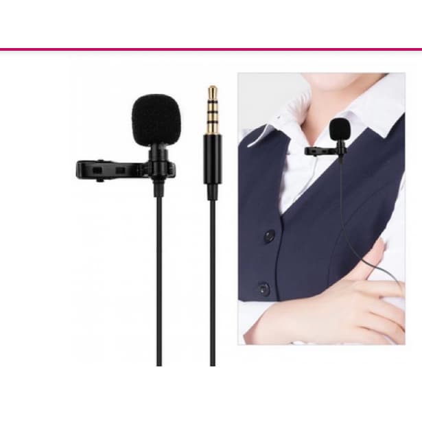 Microfone Lapela Lavalier Microphone P2 3,5mm Adaptor Celular