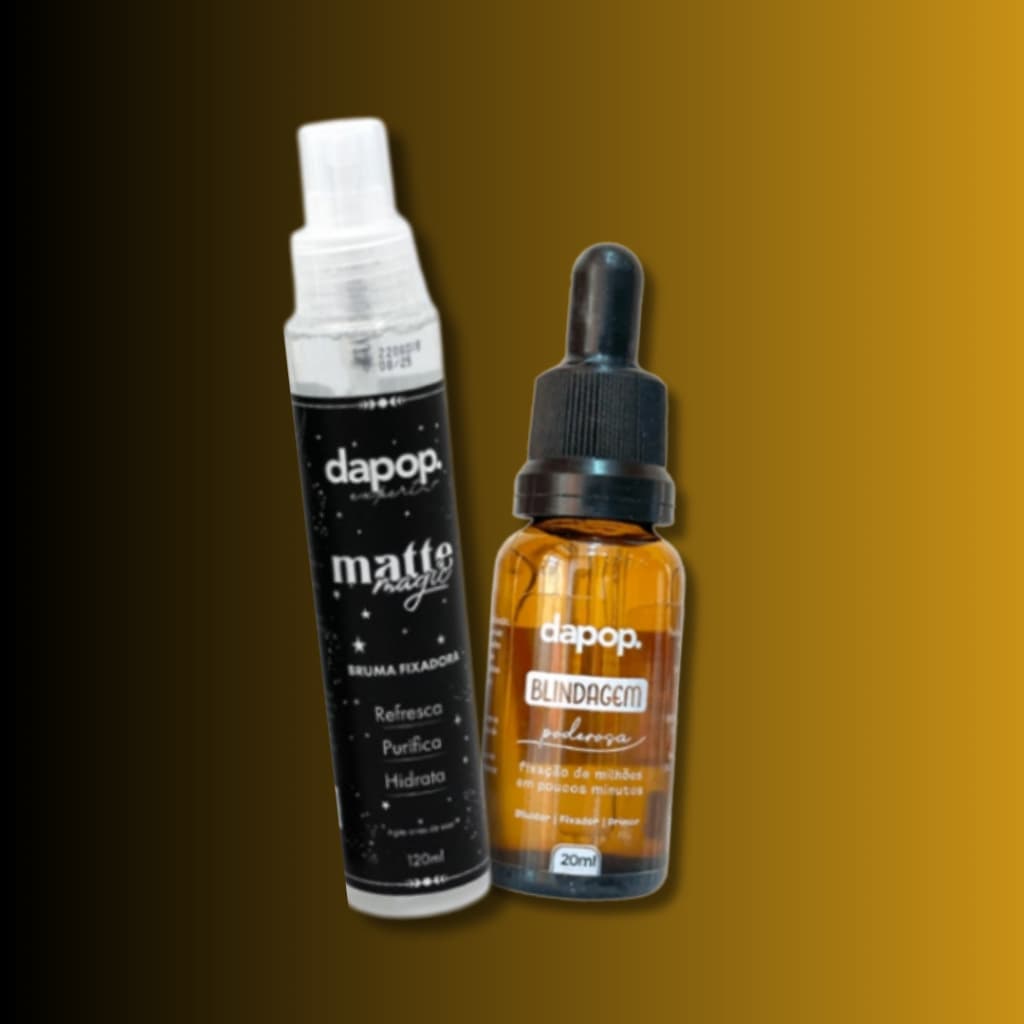 Kit Blindagem Poderosa Dapop - Diluidor, Fixador e Primer + Bruma Matte Magic Fixadora Dapop