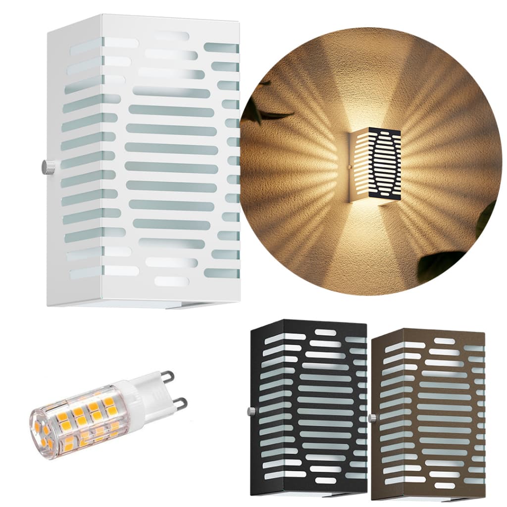 2x Arandelas de Parede Externa 13 Frisos +2x Lâmpada LED 5w Bivolt G9 MF180