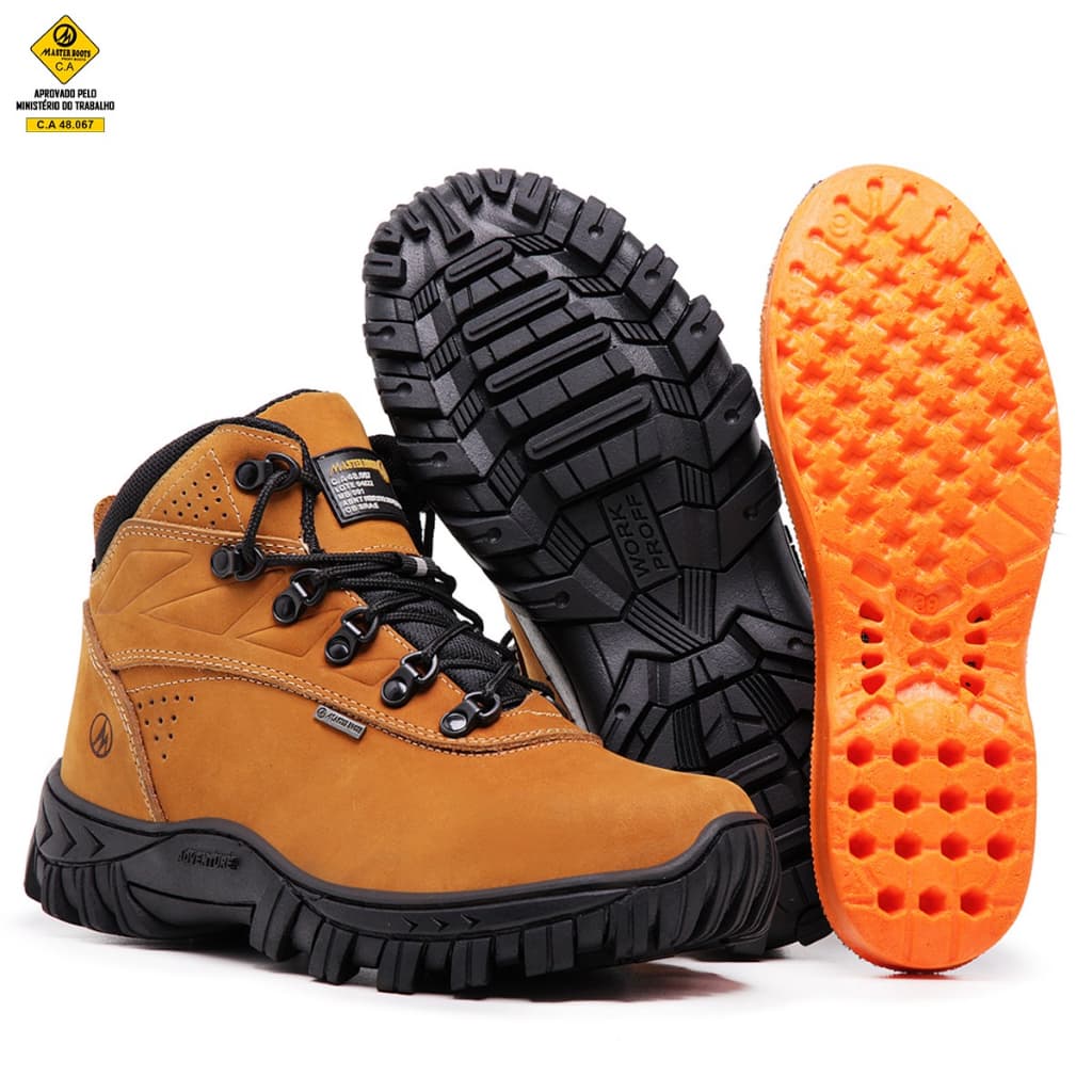 Bota Masculino para trabalho Ortopédico Ca Biqueira PVC