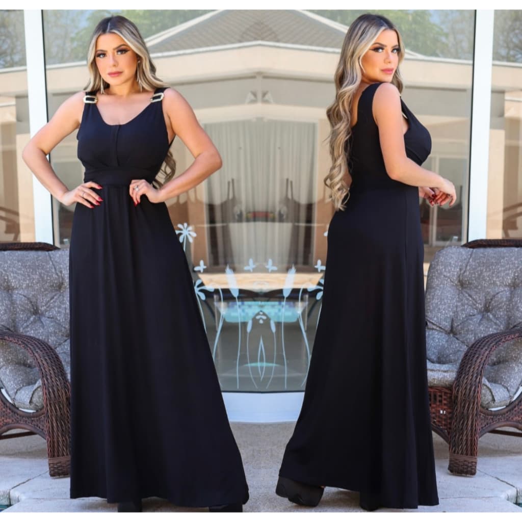 Vestido longo feminino soltinho solto estampado alça com fivela