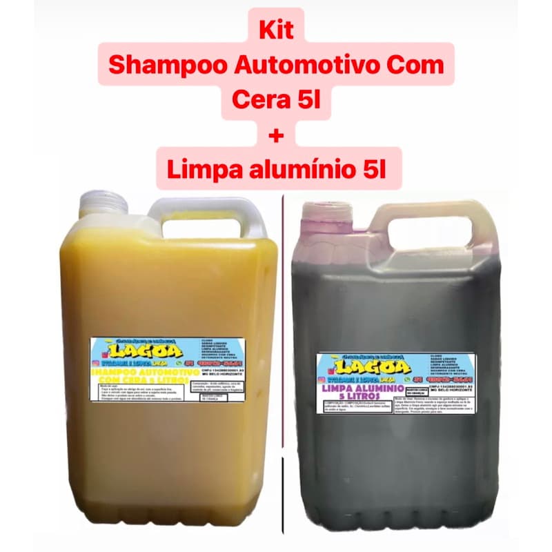 kit Shampoo Automotivo Com Cera 5L ou Limpa Alumínio 5L ou Desengraxante 5L