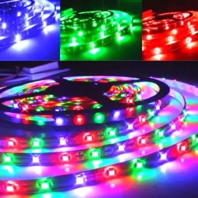 Fita Led Rgb 3528 Colorida 5 metros Ip65 + Controladora Musical Controle Rítmico Batida Música Primeira Linha