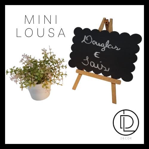 Mini Lousa Giz com Cavalete / Mini Lousa Decorativa de Mesa com Cavalete  Mini Lousa Giz