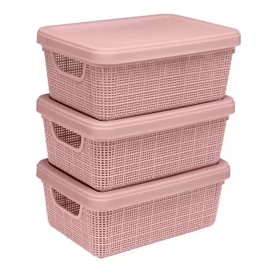 Kit 3 Caixas Organizadoras Multiuso Cesto Juta Decorativo 1,8 Litros Jaguar Utilidades