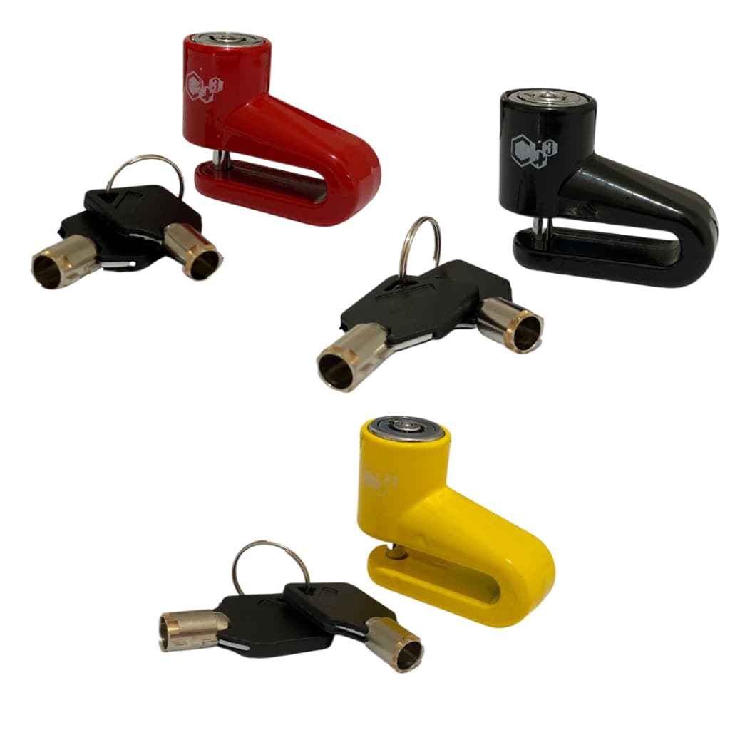 TRAVA DISCO FREIO ANTI FURTO MOTO UNIVERSAL CORES SORTIDAS