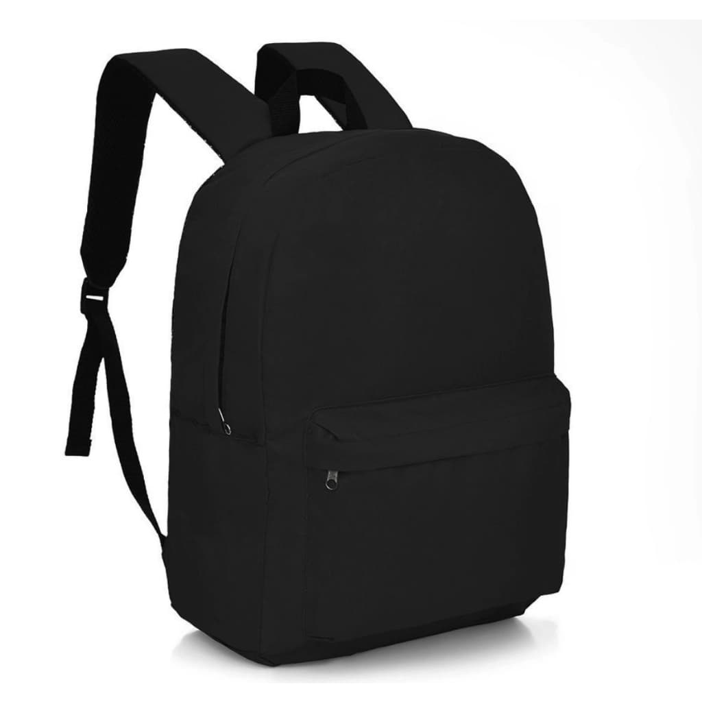 Mochila Escolar Bolsa Reforçada Unissex Preta Lisa Comporta Notebook Trabalho Viagem Super Leve e Barata