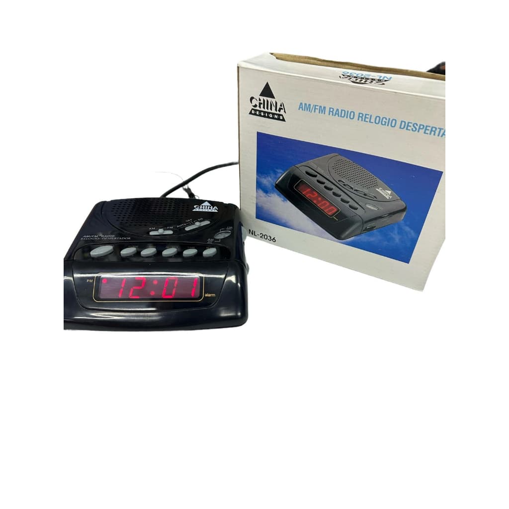 Rádio Relógio AM/FM luz Led Vermelho 110V  *Produto Novo* Cor: Preto