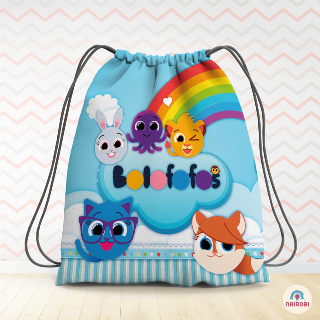 Kit  Mochilinha  Bolofofo Lembrancinha Personalizada com 5, 10, 15 e 20 unidades TAMANHO 19X28CM