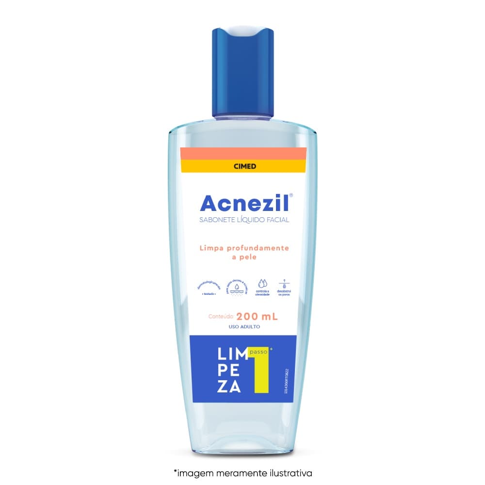Kit Antiacne Acnezil Cimed Sabonete Líquido + Gel Esfoliante + Protetor Solar Oil Control Fps 30 Antiacne Cimed Acnezil