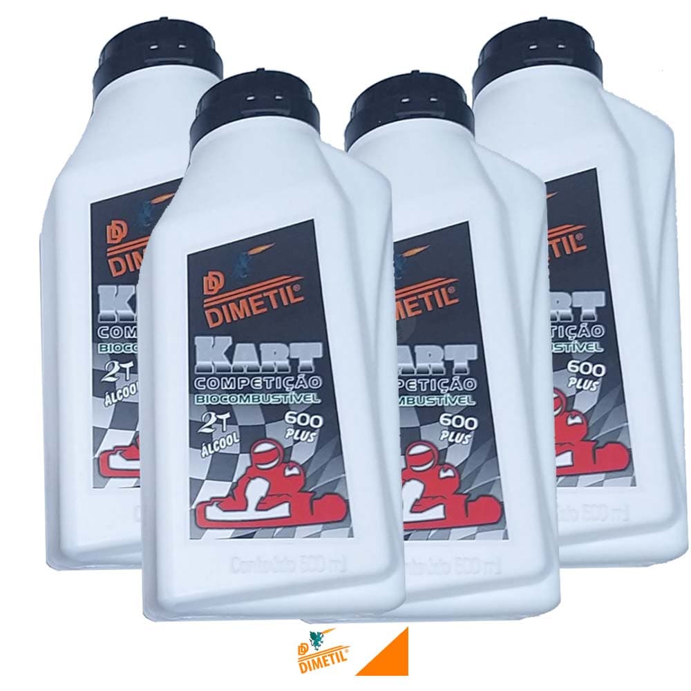 Kit 4 óleos 2 tempos kart álcool Cheiroso 500 ml  Dimetil