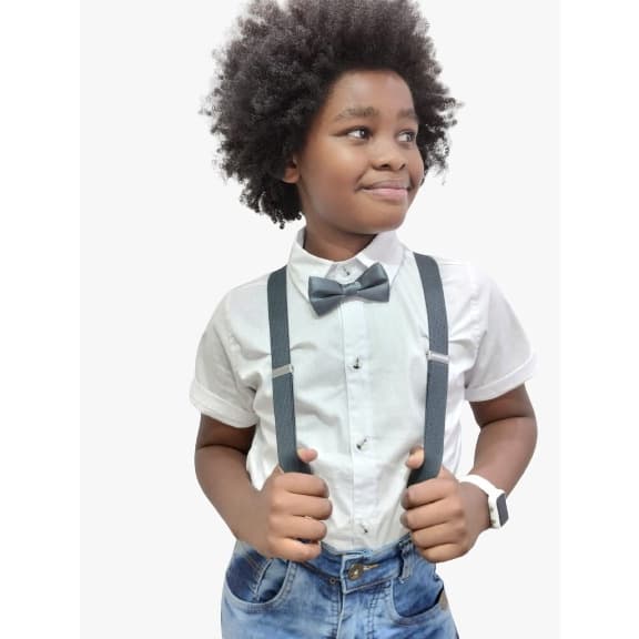 Kit suspensório + Gravata ajustável infantil  meninas e meninos