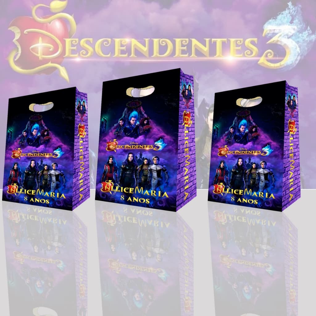 Sacola Surpresa Descendentes Sacolinha Aniversário Lembrancinhas Personalizadas