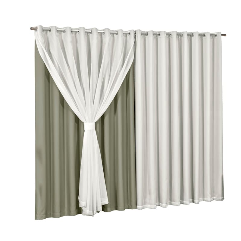 Cortina Blackout com Voil para Sala e Quarto 2.60x1.70 Elegante Sofisticada Casa Caimento Perfeito Proteçao Solar