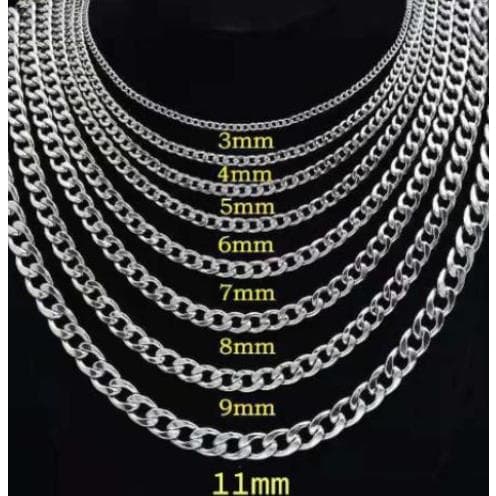 Corrente Cordao Masculino 60cm Fina Aço Inox Prata